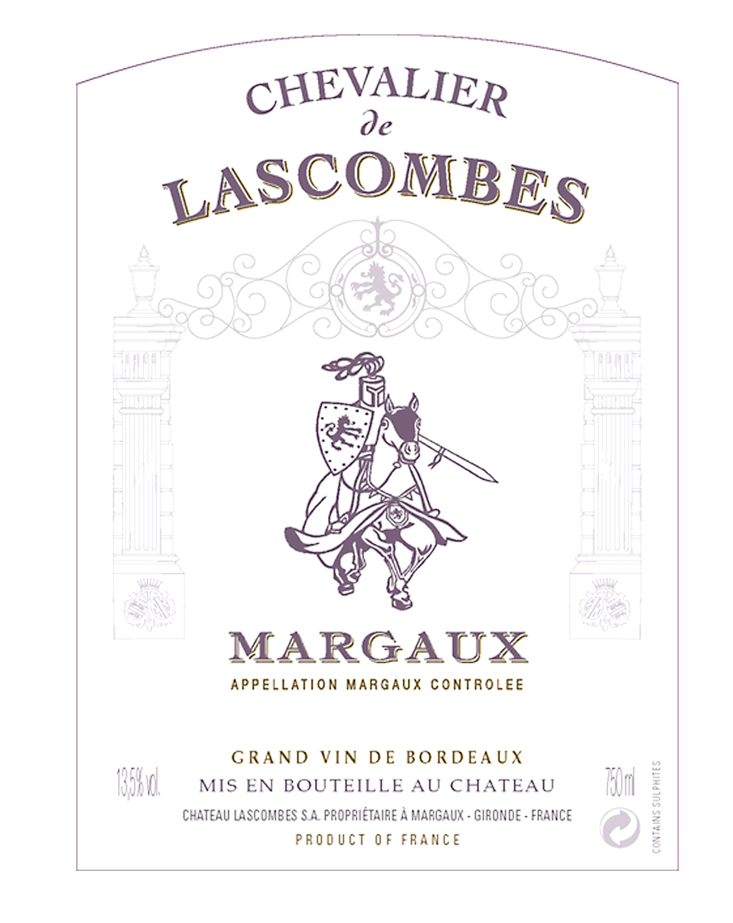 Chevalier De Lascombes 2 ème Vin de Château Lascombes Chevalier De Lascombes 2 ème Vin de Château Lascombes
